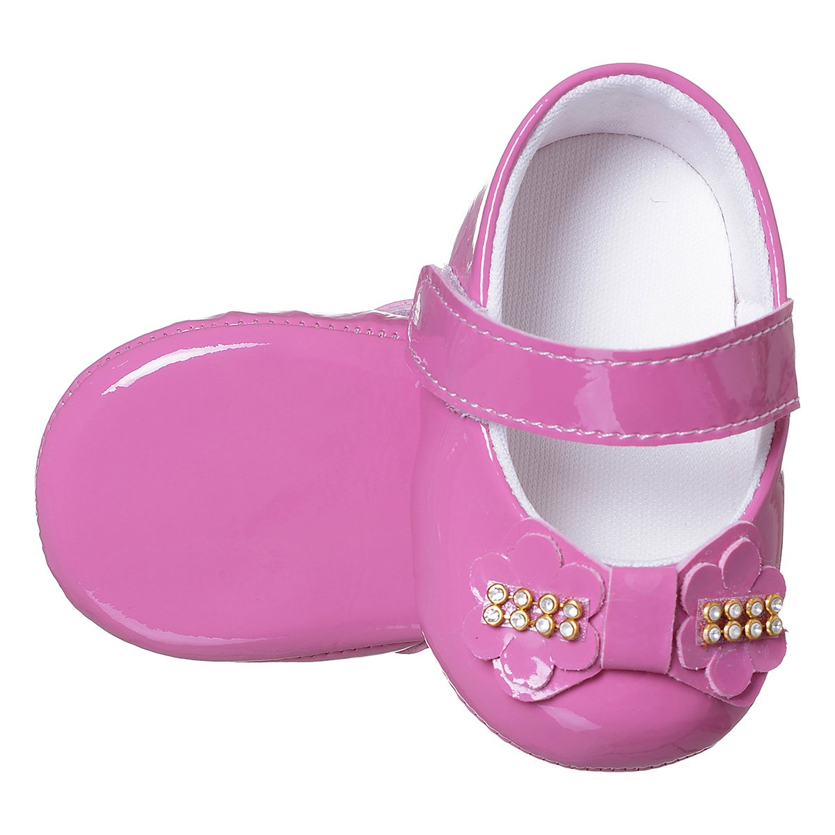 Sapatilha Bebê Infantil Verniz Meninas Delicadas Baby SoffeteNude